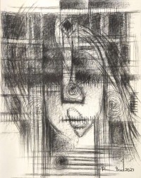 A. S. Rind, 22 x 28 Inch, Charcoal On Paper, Figurative Painting, AC-ASR-738